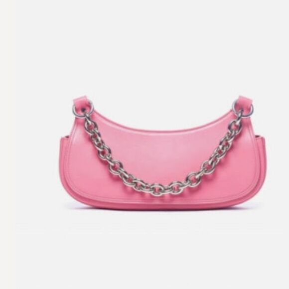 Behno Tilda Nappa Saddle Baguette Pink NWT - Picture 3 of 10